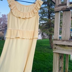 Vintage Yellow Peplum/Ruffle Dress